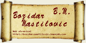 Božidar Mastilović vizit kartica